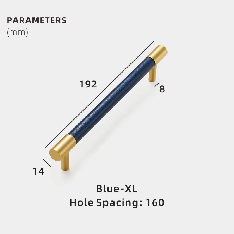 Dooroom Brass Furniture Handles Real Leather Nordic Simple Pulls Cupboard Wardrobe Dresser Shoe Box Drawer Wine Bar Cabinet Knob