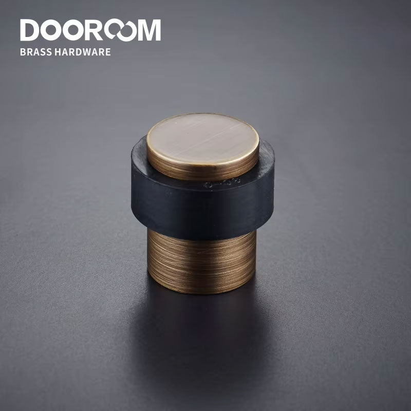 Dooroom Brass Environmental Rubber Door Stops Bathroom Door Stopper Heavy Duty Floor Mount Bumper Non-magnetic Door Holder Catch