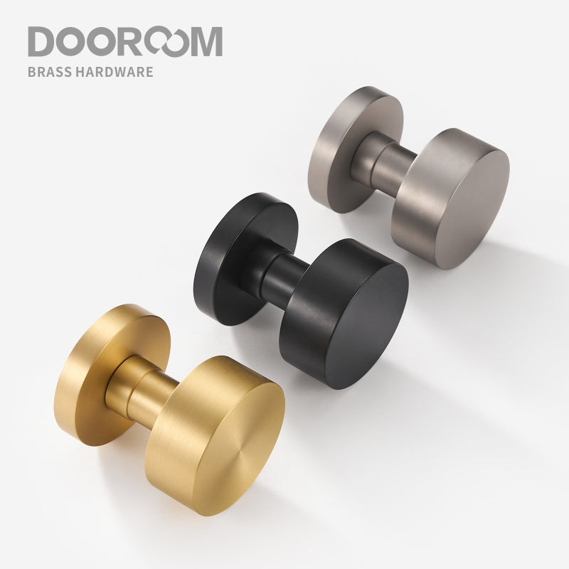 Dooroom Brass Door Lock Set Modern Brass Black Nickel Interior Bedroom Bathroom Double Wood Door Lever Set Dummy Handle Passage
