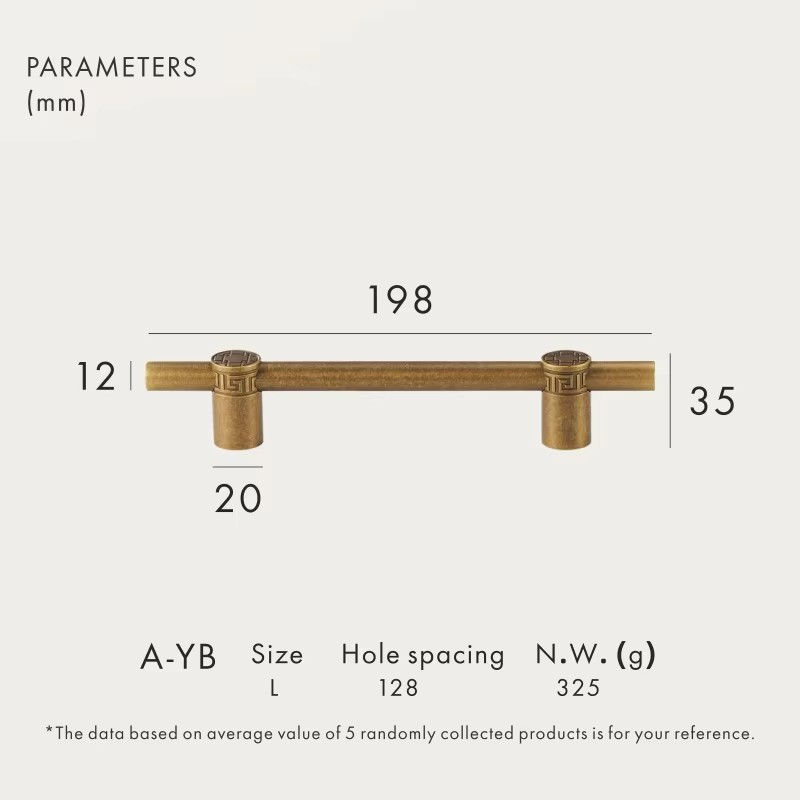 Dooroom Brass Furniture Handles Modern Yellow Bronze Cupboard Wardrobe Dresser Shoe Box Drawer Cabinet Knobs T-Bar