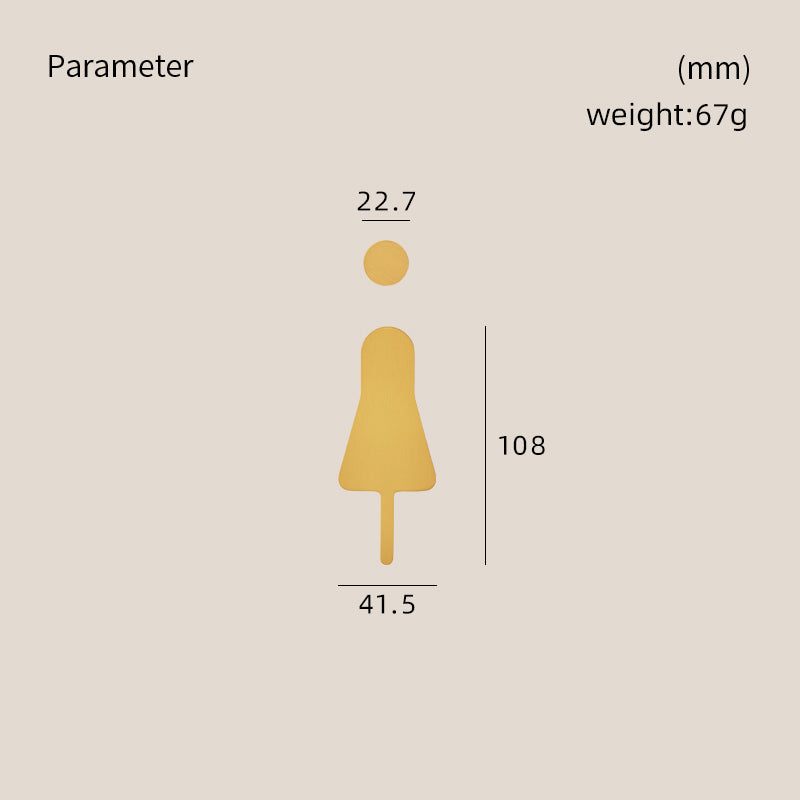 DOOROOM Brass Male And Female Logos Shopping Mall Fitting Changing Room Gender Prompt Toilet Identification Gender Marker
