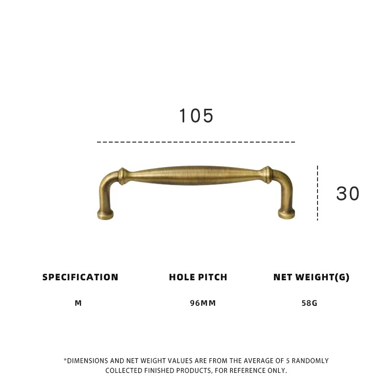 DOOROOM Brass Furniture Handles Retro Antique Bronze Kitchen Cabinet Drawer Knob Modern Drawer Pull Handle Hardware Accessoires