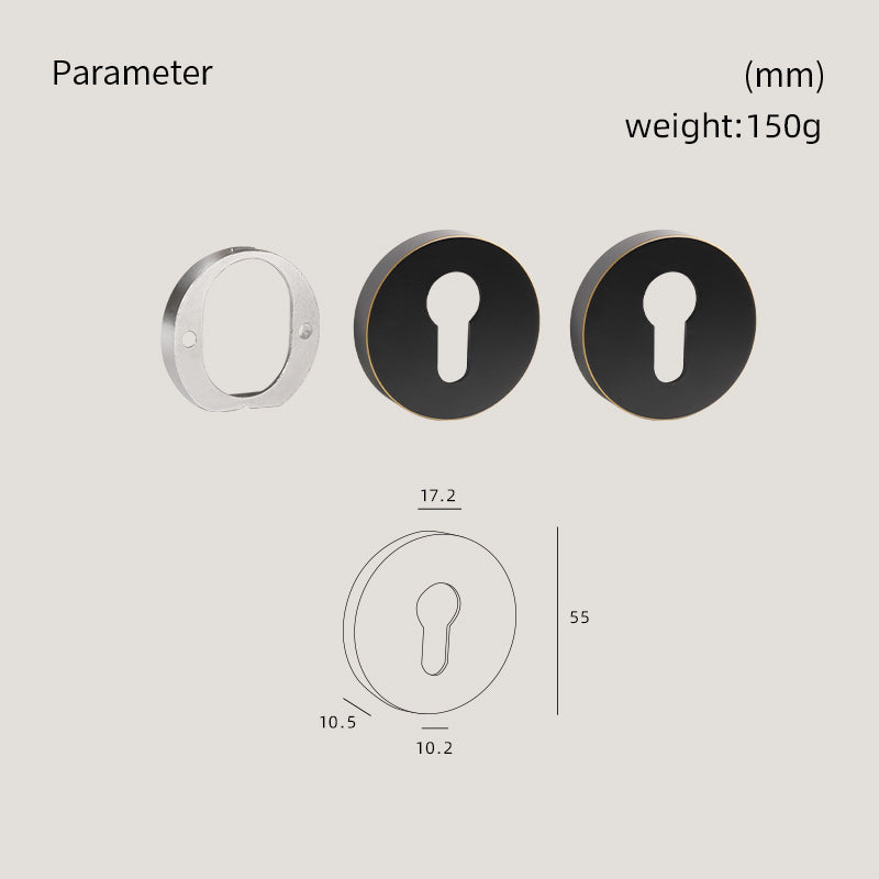 DOOROOM Brass Door Handle Accessories Euro Cylinder Escutcheon Rose Cover Matt Brass Antique Bronze Black