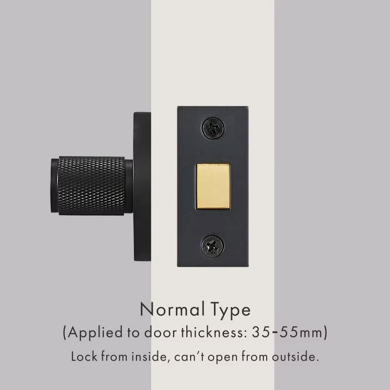 Dooroom Brass Knurled Hidden Door Lock Set Living Room Bathroom Invisible Thumb Turn Matt Black Brushed Brass Open In Emergency