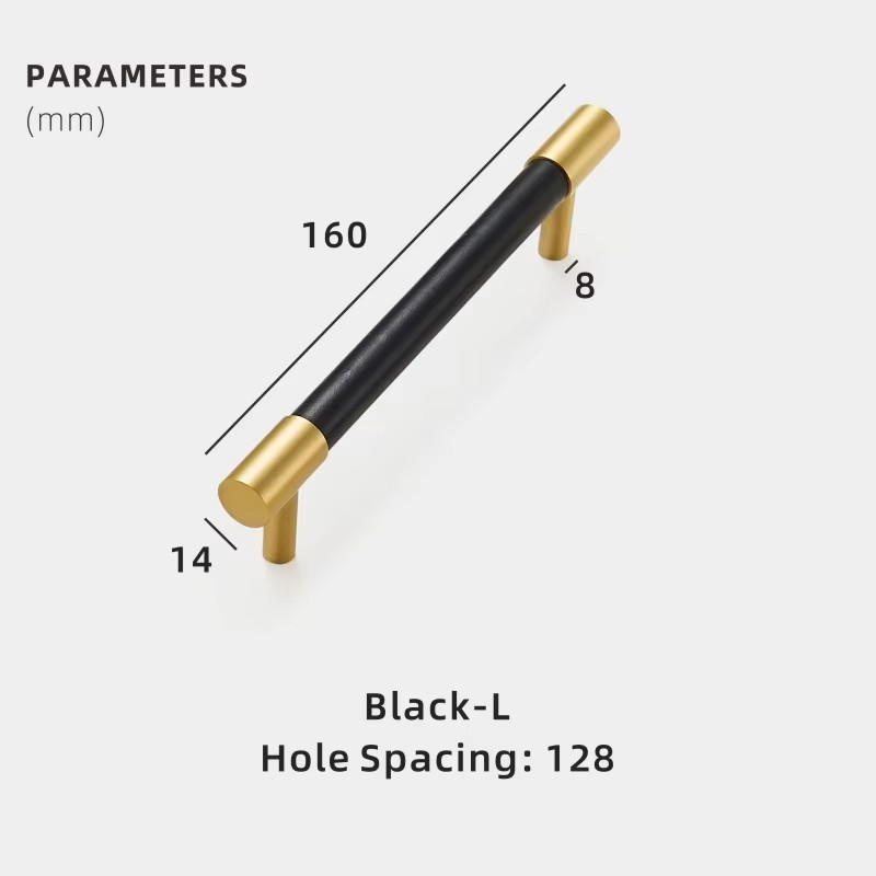 Dooroom Brass Furniture Handles Real Leather Nordic Simple Pulls Cupboard Wardrobe Dresser Shoe Box Drawer Wine Bar Cabinet Knob
