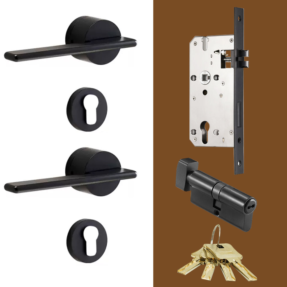 Dooroom Brass Door Lock Set Modern Gold Black Silver Interiror Bedroom Bathroom Double Wood Door Lever Set Dummy Handle Knob