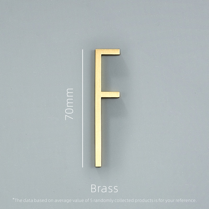 Dooroom Brass Letters A-Z For Company Names Door Plates Decorative Wall Letters Personalized Symbols Address