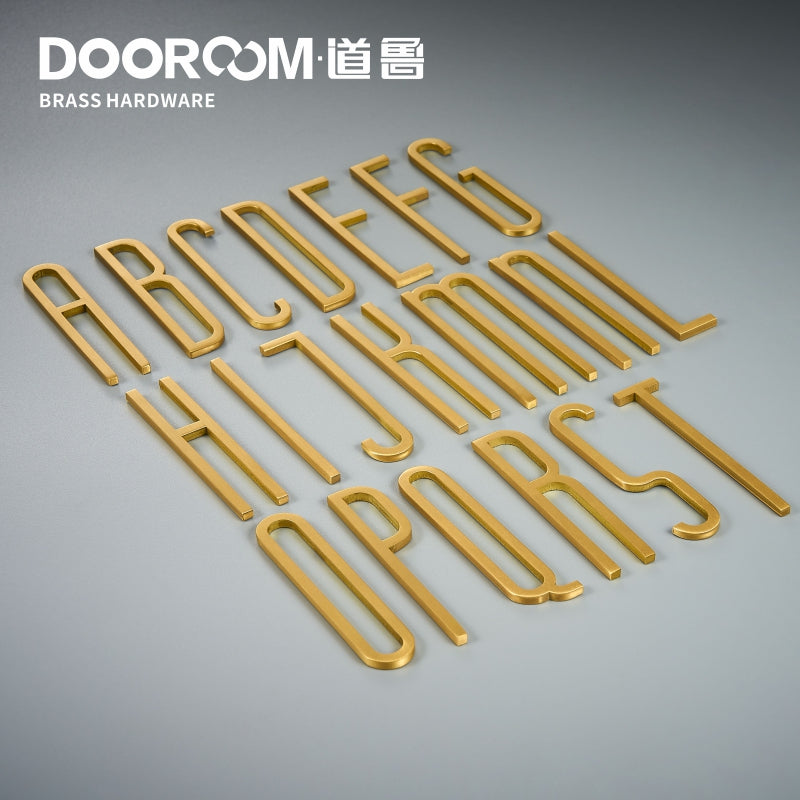 Dooroom Brass Letters A-Z For Company Names Door Plates Decorative Wall Letters Personalized Symbols Address