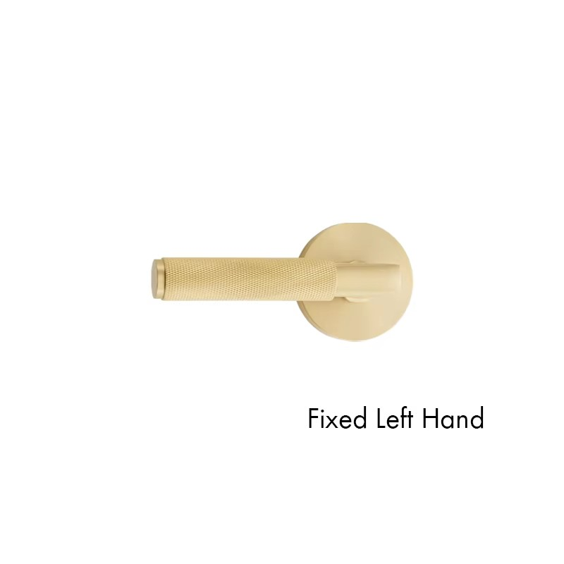 DOOROOM US Standard For 2-1/8" Hole Brass Knurled Lever Privacy Door Lock Passage Set  Round Rose 65mm Dummy Closet Handle