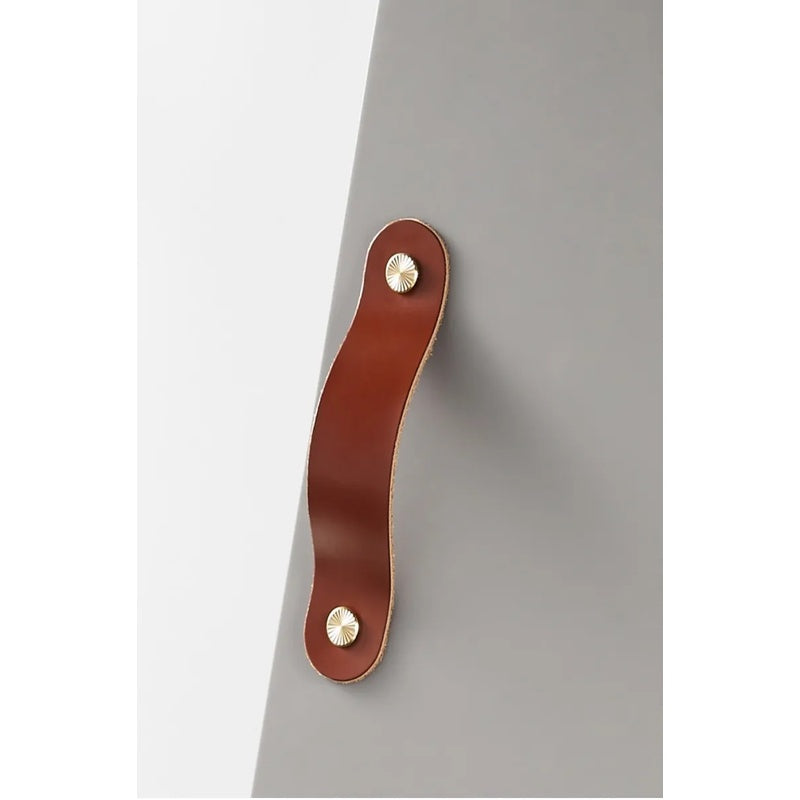 Dooroom Brass Furniture Handles Red Cow Leather Nordic