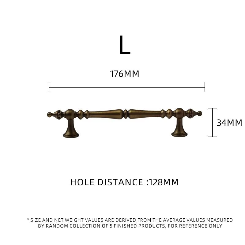DOOROOM Brass Furniture Handles Retro Antique Bronze Senior Solid Drawer Knob Kitchen Cabinet Drawer Wardrobe Hardware Handle