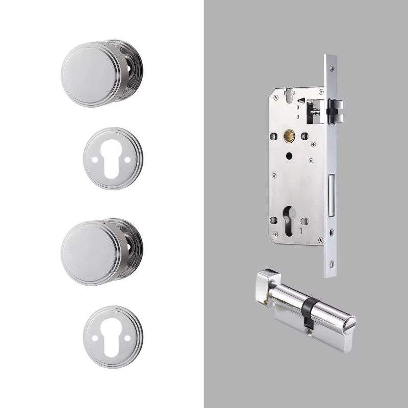 Dooroom Brass Door Lock Set PVD Shiny Gold Bright Chrome Interior Bedroom Bathroom Double Wood Door Lever Dummy Passage Privacy