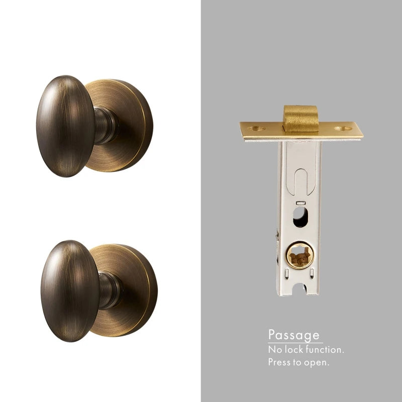 Dooroom Brass Door Lock Set Modern Interior Bedroom Bathroom Double Wood Door Lever Set Dummy Privacy Passage Hidden Door Lock