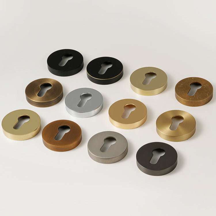 DOOROOM Brass Door Handle Accessories Euro Cylinder Escutcheon Rose Cover Matt Brass Antique Bronze Black