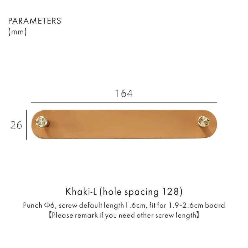 Dooroom Brass Furniture Handles Red Cow Leather Nordic