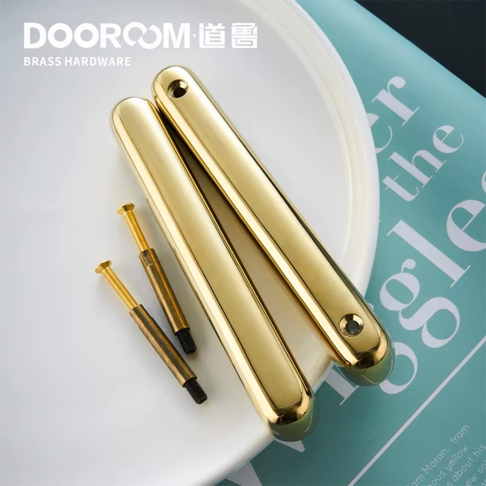 Dooroom Brass Sliding Door Lock Set Handles Gold PVD Black Interior Living Room Bathroom Balcony Kitchen