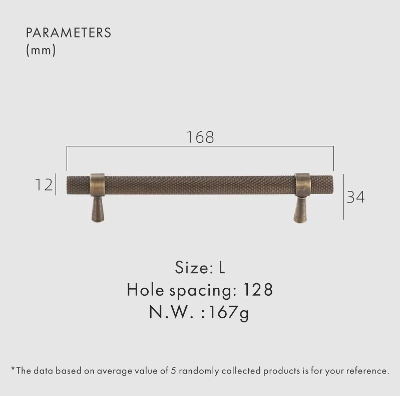 Dooroom Brass Knurled Furniture Handles Antique Brass Cupboard Wardrobe Dresser Shoe Box Drawer Cabinet T-bar Pulls