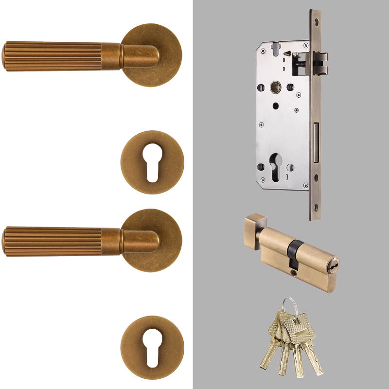 Dooroom Brass Door Lock Set Retro Simplicity Interior Bedroom Bathroom Lock Door Dummy Lock Passage Privacy Lock