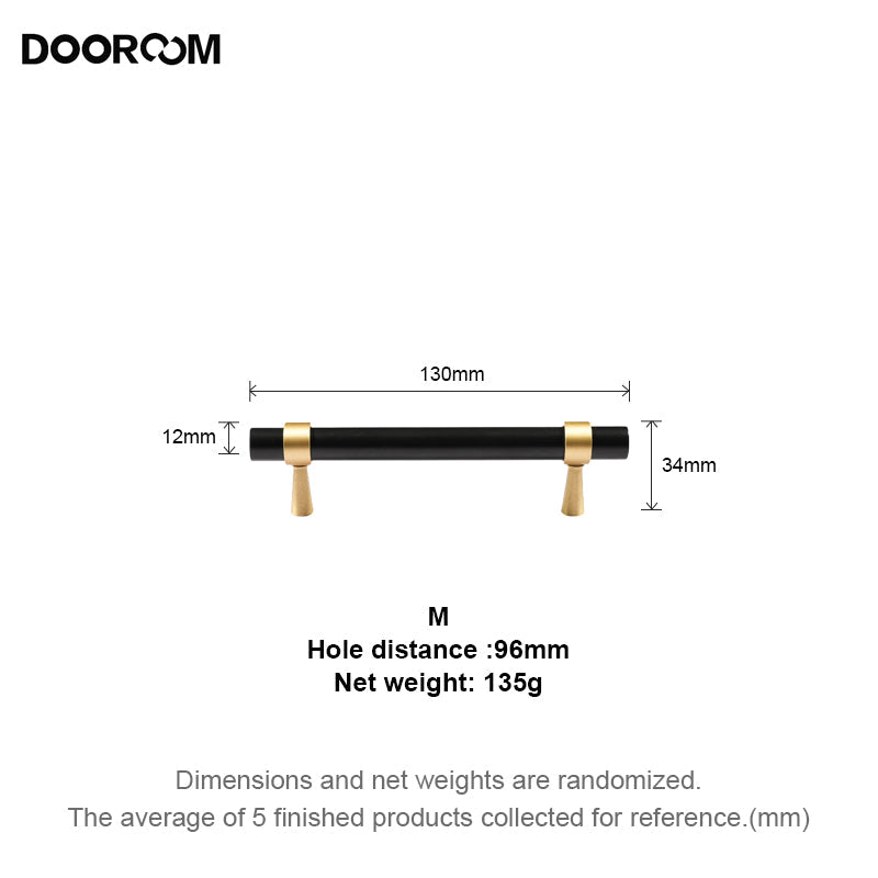 Dooroom Brass Furniture Handles T-bar Light Luxury Fashion Black Gold Silve Wardrobe Dresser Cupboard Cabinet Drawer Pulls