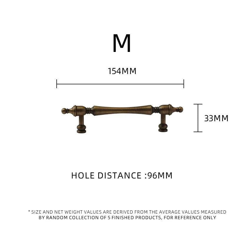 DOOROOM Brass Furniture Handles Retro Antique Bronze Senior Solid Drawer Knob Kitchen Cabinet Drawer Wardrobe Hardware Handle