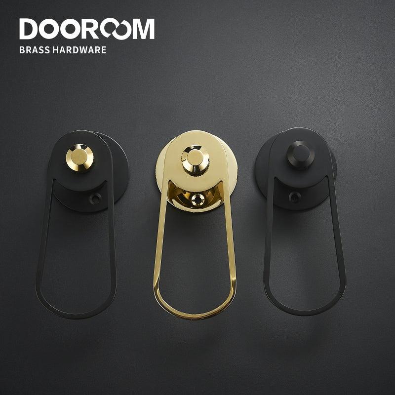 DOOROOM 黄铜门把手超值磁性静音黑金色超现代设计师室内门锁把手黄铜