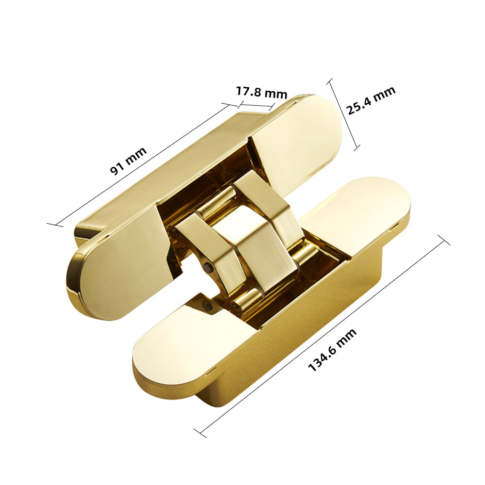 DOOROOM Brass Invisible Door Hinge Hidden Solid Wood Door Folding Door Hidden Cross 3D Hinges Gold Black Bright Chrome Hardware