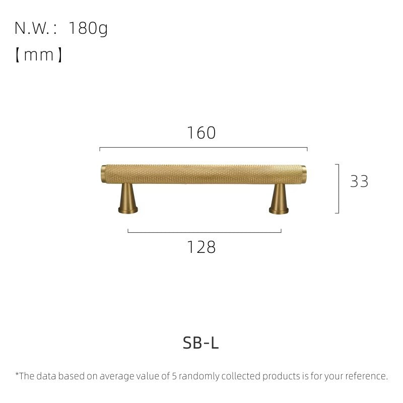 Dooroom Brass Long Furniture Handles Knurled  Wardrobe Dresser Cupboard Cabinet Drawer Refrigerator Door Pulls Knobs