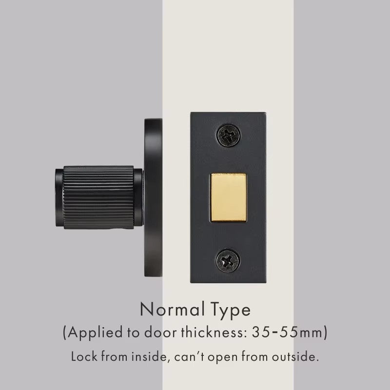 Dooroom Brass Linear Stripe Hidden Door Lock Set Living Room Bathroom Thumb Turn Matt Black Brushed Brass Open In Emergency