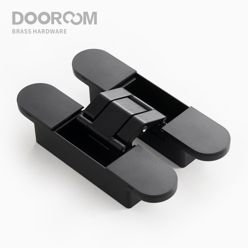 DOOROOM Brass Invisible Door Hinge Hidden Solid Wood Door Folding Door Hidden Cross 3D Hinges Gold Black Bright Chrome Hardware