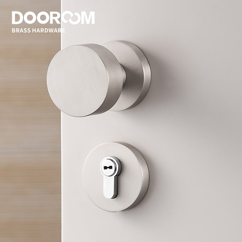 Dooroom Brass Door Lock Set Modern Brass Black Nickel Interior Bedroom Bathroom Double Wood Door Lever Set Dummy Handle Passage